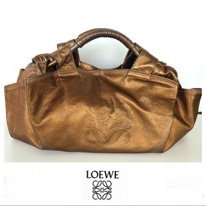 LOEWE Metallic Bronze Soft Leather Hobo Tote